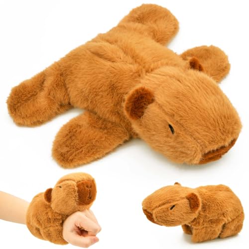 Vibbang Capybara Huggers Slap Armbänder, Capybara Slap Armband Stofftier, Capybara Plüschtier, Plüschtier Armbände, Puppe Plüschtiere Armband Geschenk Capybara, Home Deko Kinder von Vibbang