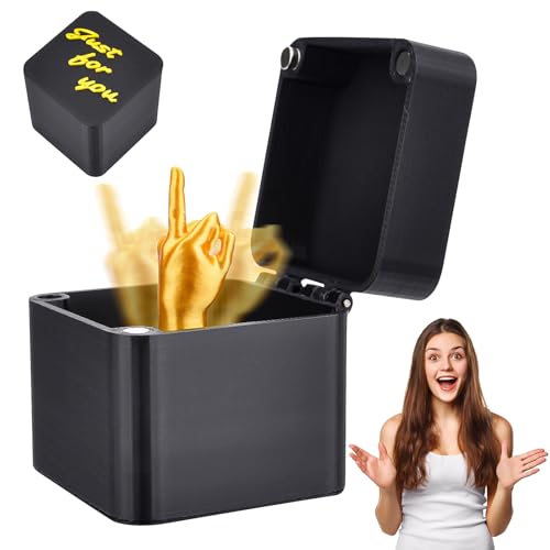 Vibbang Mittelfinger in Einer Box, Middle Finger Surprise Gift Box, Mittelfinger Geschenk Box, Halloween Weihnachten Neuheit Spaß Streich Geschenk für Büro, Schreibtisch Dekor, Heimdekoration von Vibbang