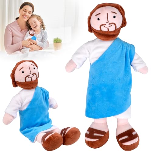 Vibbang My Friend Jesus Plush, 32cm Jesus Kuscheltier, Jesus Plüsch-Puppe, Lächelndes Jesus Spielzeug, Religiöse Christliche Puppen, für Partyzubehör, Ostern, für Jungen und Mädchen von Vibbang