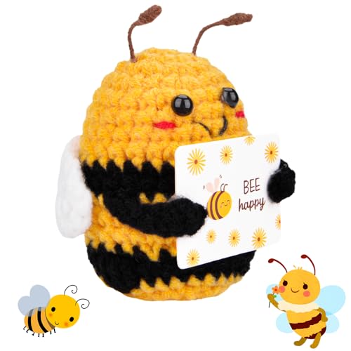 Vibbang Pocket Hug Biene Glücksbringer Geschenke, Glück Biene Positive Geschenke, Funny Positive bee, Emotional Positive Kartoffel Pocket Hug Geschenke für Freundin Kleine Geschenke für Frauen von Vibbang