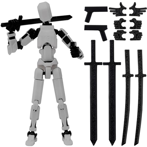 Vibbang T13 Action Figure, 3D-Druck Von Beweglichen Figuren mit Mehreren Gelenken, Lucky Titan 13 Roboter-Actionfigur, Dummy T13 3D Multi Jointed Roboter Wohnkultur Desktop Dekoration von Vibbang