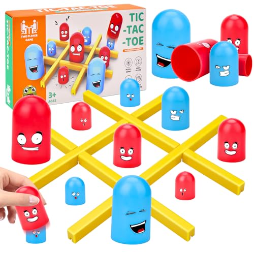 Vibbang Tic Tac Toe Spiel, Big Eat Small Game, Eltern Kind Interaktion Kinder Spiele, Klassisches Familien Brettspiel für Weihnachtshauspartys von Vibbang