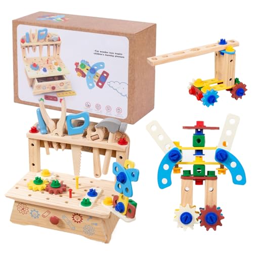 Holzwerkzeug-Set – Kinderbank mit Schrauben, Spielset, Lernspielzeug, Lernaktivität, Vorschulentwicklung, Geschenk, Party, Spielzimmer, Innen- und Außenbereich Holzwerkzeug-Set – Kinderbank mit Schrauben, Spielset, Lernspielzeug, Lernaktivität, Vorschulentwicklung, Geschenk, Party, Spielzimmer, Innen- und Außenbereich von Vibhgtf