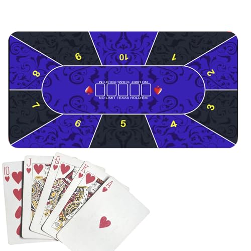 Poker-Tischdecke, 120 x 60 cm, Poker-Tischplatten, rutschfeste Poker-Tischmatte, Spieltischmatte, Holdem-Poker-Matte, Kartentischabdeckungen für Pokerparty, Spendenaktionen, Themenabend von Vibhgtf