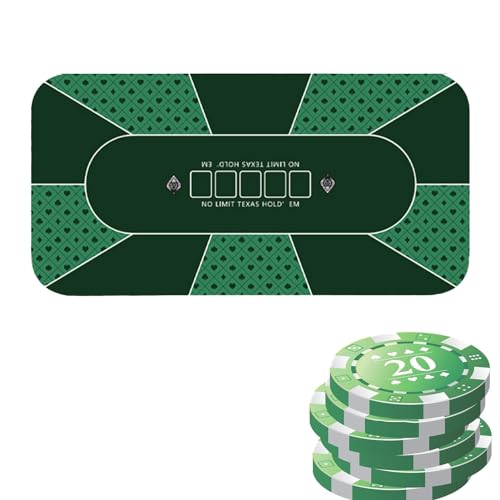 Poker-Tischdecke – 120 x 60 cm Poker-Tischdecke, Poker-Tischplatten | Rutschfeste Pokermatte, Poker-Tischauflage, Spieltischmatte, Holdem-Pokermatte, Kartentisch-Abdeckungen für Poker-Partys, Spendena von Vibhgtf