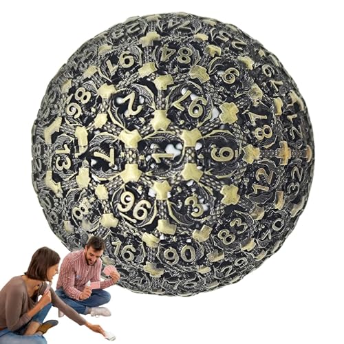 Polyeder-Würfel aus Metall – Einzelwürfel mit 100 Seiten für Rollenspiele, hochpräzises Unterhaltungswerkzeug für leidenschaftliche Spieler und Sammler Polyeder-Würfel aus Metall – Einzelwürfel mit 100 Seiten für Rollenspiele, hochpräzises Unterhaltungswerkzeug für leidenschaftliche Spieler und Sammler von Vibhgtf