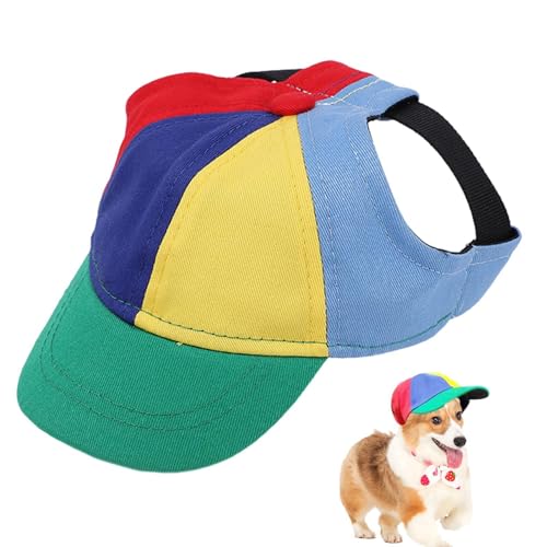 Propellerhut für Hunde – Wirbelhut für Haustiere, Fliegerhut für Haustiere | Sport-Baseballkappe mit Sonnenschutz und Ohrlöchern, Regenbogen-Hubschrauber-Spinnerhut für Haustiere, Wirbelhut für Hausti von Vibhgtf