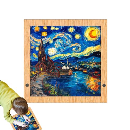 Puzzles für Erwachsene,Puzzles für Erwachsene - Kunstwerk-Puzzles mit Puzzlebrett | Kunst-Puzzle-Familienspiel, Holz-Herausforderungsspiel, Puzzle-Kunstsammlung für Frauen und Männer von Vibhgtf