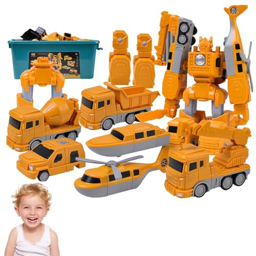 Roboter-Autospielzeug – Spielzeug für Baufahrzeuge, Roboter-Actionfigur | Zusammengebautes Autospielzeug mit magnetischer Transformationstechnik, Transformationsauto-Roboterspielzeug, Kinder spielen B von Vibhgtf