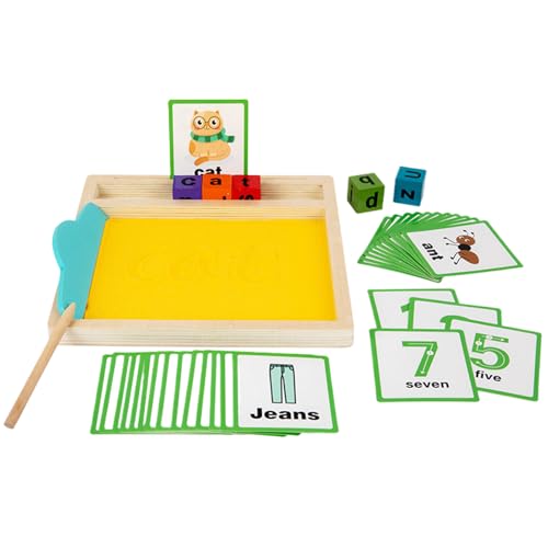 Schreibtablett für Kinder, Schreibtablett aus Holz mit Wortlernen für Kinder in der Kindererziehung und besonderen Bedürfnissen Schreibtablett für Kinder, Schreibtablett aus Holz mit Wortlernen für Kinder in der Kindererziehung und besonderen Bedürfnissen von Vibhgtf