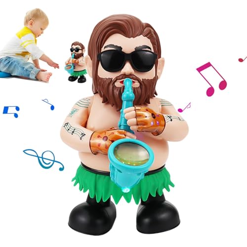 Singendes Saxophonspielzeug, Baby-Saxophonspielzeug mit LED-Licht und Musik, Kinderzappelspielzeug für Heimdekoration, elektronisches Tanzspielzeug, lustiger Saxophonspieler-Mann von Vibhgtf