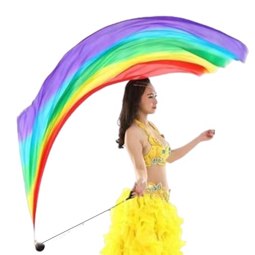 Tanz-Seidenschleier – Tanz-Seidenschleier Poi, Bauchtanz-Seidenschal-Schleier-Poi-Streamer | Eleganter Bauchtanz-Poi-Streamer, Seidenschal, Schleier in abgestuften Farben für Flow-Arts, Anbetung und T von Vibhgtf