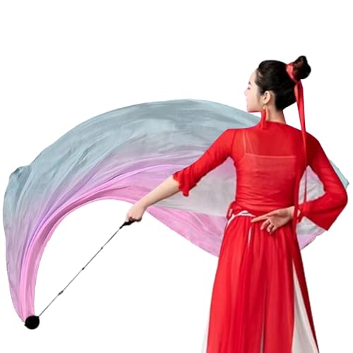 Tanz-Seidenschleier – Tanz-Seidenschleier Poi, Bauchtanz-Seidenschal-Schleier-Poi-Streamer | Eleganter Bauchtanz-Poi-Streamer, Seidenschal, Schleier in abgestuften Farben für Flow-Arts, Anbetung und T von Vibhgtf