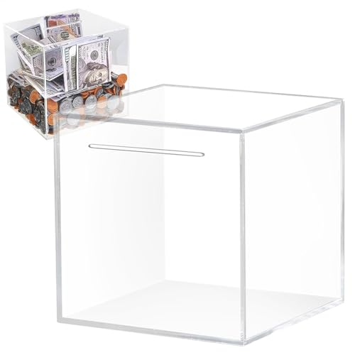 Vibhgtf Clear Money Box Erwachsene - Acrylschweinchen -Bank -Geldbox muss brechen, um zu öffnen - transparentes Acryl -Geldbank -Spailler, Neujahrsgeschenk für und Mädchen von Vibhgtf