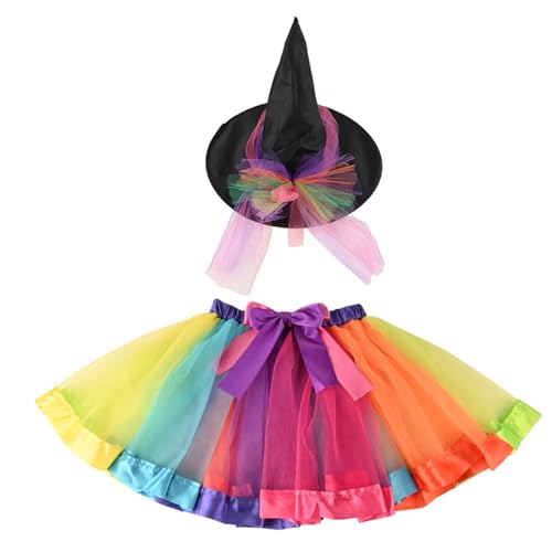 Vibhgtf Halloween Tutu Kleinkind, Hexenkostüm für Mädchen | Modisches Mädchen-Halloween-Kostüm Mädchen-Halloween-Rock,Bequemes Kinder-Halloween-Kleid, Halloween-Hexenkleid für Halloween-Partys von Vibhgtf