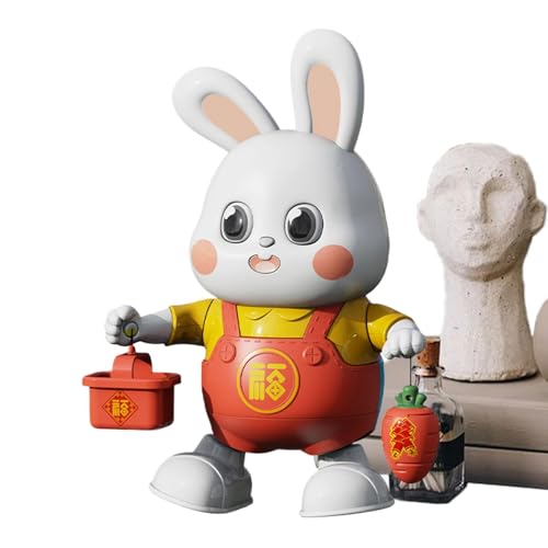 Vibhgtf Musikalischer, singendes tanzendes Tier | Tanzendes und singendes Kaninchen | Elektrisches Spielzeug Cartoon Bunny Toy, EIN Olig-Spielzeug mit 48 Liedern für Kleinkinder ab 3 Jahren von Vibhgtf