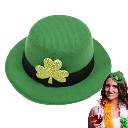 Vibhgtf St. Patricks Day Hut, grüner Zylinder | Irisches Feiertagskappen-Zubehör | Grünes Hut-Zubehör, St. Patrick's Day-Zylinderkostüm für Erwachsene und Jugendliche von Vibhgtf