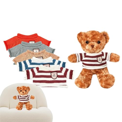 Vibhgtf Teddybär mit Kleidung – 12 Zoll großer Teddybär mit 5 Kleidungsstücken, süßes Kuscheltier für Freundin, Mama, Jahrestage, Valentinstag, Geburtstage von Vibhgtf