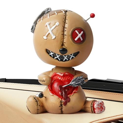 Vibhgtf Voodoo Doll Swinging Head Car Dekoration - Halloween Head Toy | Spielzeuge bestehen aus Harzmaterial, das stark gegen hohe Temperaturen und langlebig resistent ist. von Vibhgtf