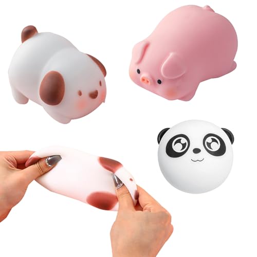 3 Stück Stress Spielzeug,Piggy Squeeze Toy,Mini Stressabbau Spielzeug,Squeeze Toy Für Kinder Erwachsener,Gesgeschenk für Familie/Freund,Gastgeschenke Ostereierfüller Geschenktütenfüller von VicBou