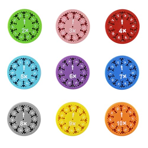 9 Stück Mathe Fidget Spinner Set, Multiplikations Divisions Zahlen Fidget Spinner Spielzeug, Mathe Fakten Spinner Fidget Toys, Lernspielzeug Stressabbau Spinners für Math Games von VicBou