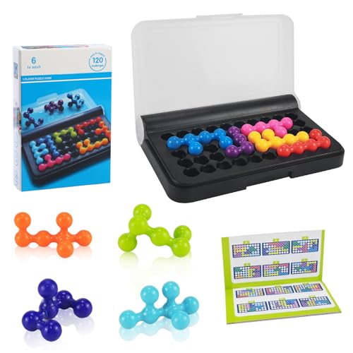 VicBou Puzzlespiel, 10 Farben Puzzle, EIN Kognitives Geschicklichkeits 120 Herausforderungen Building Smart Brain Puzzler, 3 Playing Modes, 6 Jahre und älter von VicBou