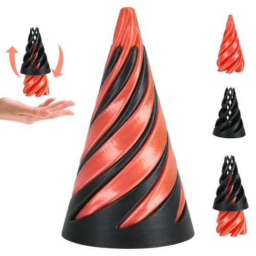 Vicloon Impossible Conical Passthrough Sculpture, 3D Printed Spiral Cone Fidget Toy, Mini Vortex Thread Illusion, Anxiety Relief Spiral Cone Toy, Stressabbau Fingerspiele (Konisch) von Vicloon