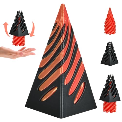 Vicloon Impossible Pyramid Passthrough Sculpture, 3D Printed Spiral Cone Fidget Toy, Mini Vortex Thread Illusion, Anxiety Relief Spiral Cone Toy, Stressabbau Fingerspiele (Pyramide) von Vicloon