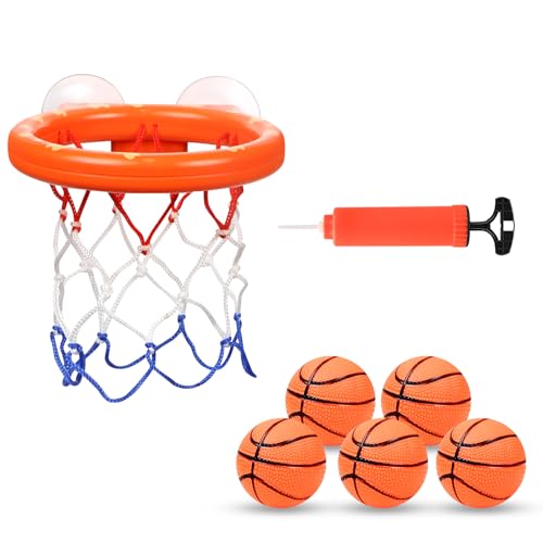 Vicloon Mini Basketballkorb,Kinder Mini Basketballkorb Set mit 5 Hüpfbälle,2 Saugnapf und Luftpumpe,Wasserspielzeug Kinder Spielzeug für Wohnzimmer,Bad,Schlafzimmer,Outdoor Vicloon Mini Basketballkorb,Kinder Mini Basketballkorb Set mit 5 Hüpfbälle,2 Saugnapf und Luftpumpe,Wasserspielzeug Kinder Spielzeug für Wohnzimmer,Bad,Schlafzimmer,Outdoor von Vicloon