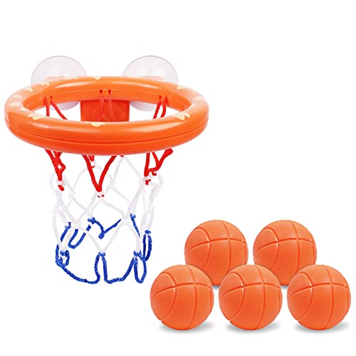 Vicloon Mini Basketballkorb mit 2 Saugnapf,5 Bälle, Badezimmer Basketballkorb,Wasserspielzeug Kinder Spielzeug ,Mini Basketballkorb Set für Wohnzimmer/Bad/Schlafzimmer… von Vicloon