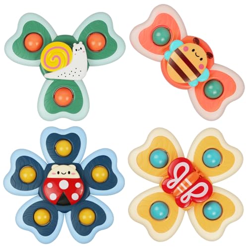 Vicloon Saugnapf Spinner Spielzeug, 4 Stück Fidget Spinner Spinning Top Saugspielzeug mit Beißring aus Silikon, Baby Badespielzeug, Sensorisches Spielzeug Baby, Toys Geschenke für 1-3 Jahre(Insekt) Vicloon Saugnapf Spinner Spielzeug, 4 Stück Fidget Spinner Spinning Top Saugspielzeug mit Beißring aus Silikon, Baby Badespielzeug, Sensorisches Spielzeug Baby, Toys Geschenke für 1-3 Jahre(Insekt) von Vicloon