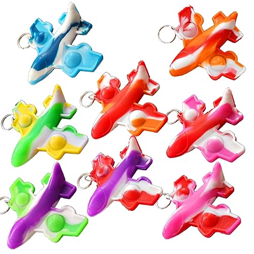 Victgame 30 Stück (Schüler der Schule Geschenke und Party Favors) Bulk Mini Pop Keychain Flugzeug Fidget für Schüler Geburtstag Partybegünstigungen von Victgame