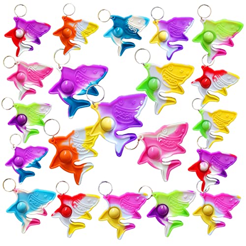 Victgame 30 Stück (Schüler der Schule Geschenke und Party Favors) Bulk Mini Pop Keychain Hai Fidget für Schüler Geburtstag Partybegünstigungen von Victgame