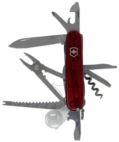 Victorinox SwissChamp 1.6795.T Schweizer Taschenmesser Anzahl Funktionen 33 Rot (transparent) von Victorinox