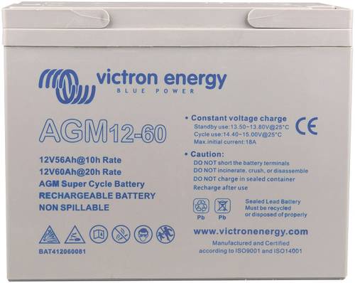 Victron Energy Deep Cycle BAT412550084 Bleiakku 12V 60Ah Blei-Vlies (AGM) (B x H x T) 138 x 229 x 22 von Victron Energy