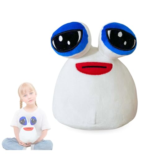 Plüsch Puppe Pou. Pou Plüschtier. Kawaii Pou Puppe. Baumwoll-Pou-Spielzeug für Alle Altersgruppen. My Pet Alien Pou Plüschpuppe. Trauriges Pou Kuscheltier Weiß. von Vicyol S&D