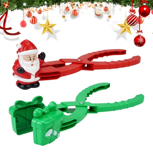 Schnee Former Set 2 pcs Santa Weihnachten Box geformt Schneeball Former Schneeballzange Sandball Schneeente Snow Maker Schneeball Clip fur Kinder im Freien Spielen Schnee Winter Sand-Ton-Formwerkzeuge von Vidillo