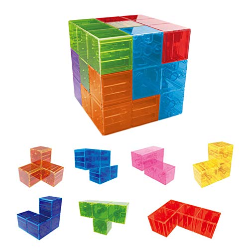 Vientiane Magnetische Steine für Kinder, Magnetische Bausteine Würfel Set, Magnetic Magic Cube+54 Stück Musterkarte, Magnetic Cubes Lernpuzzles Kinder Gehirn Training Spiel Stressabbau von Vientiane