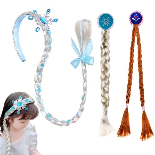 Zopf Kinder, 3 StüCk Prinzessin PerüCke Haarreif Prinzessin Zopf,Haarband Zopf Geflochten Prinzessin PerüCken Zopf Kinder Rapunzel Accessoires FüR MäDchen Und Kinder von Vientiane