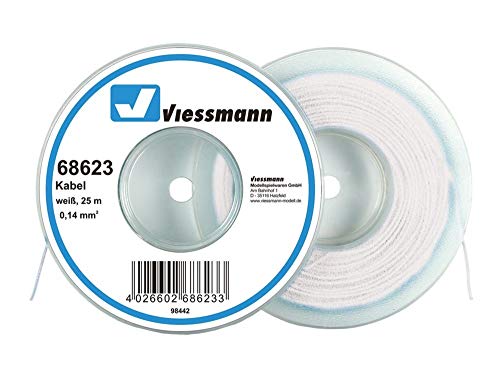 Viessmann 68623 Kabelring, Litze, 25m, 0,14 mm², weiß von Viessmann