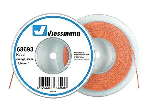 Viessmann 68693 Kabelring, Litze, 25m, 0,14 mm², orange von Viessmann