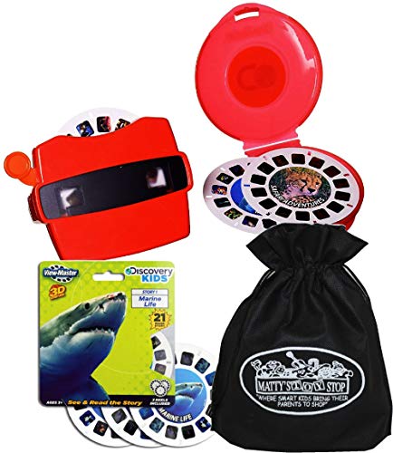 View-Master Classic 3D Adventures Discovery Box Set & Marine Life Refill Geschenkset Bundle mit Bonus Matty's Toy Stop Aufbewahrungstasche – 2 Stück von View-Master