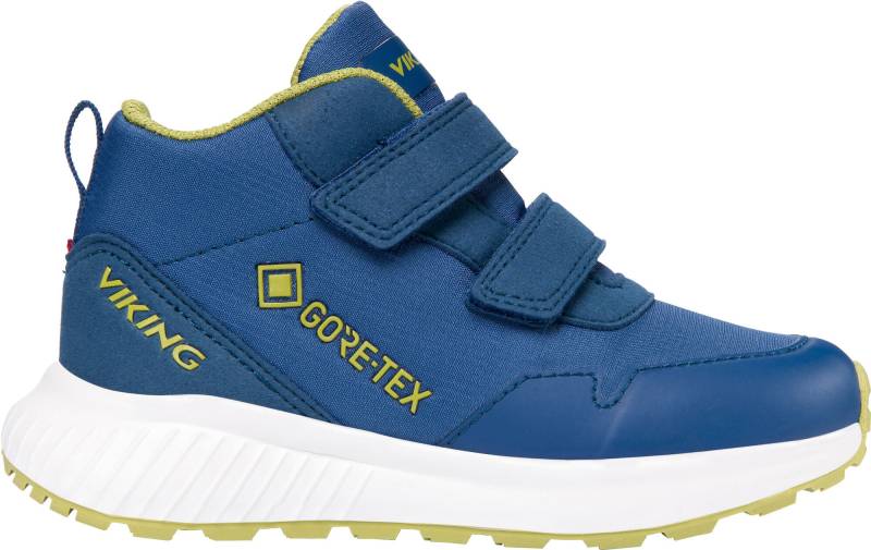 Viking Aery Track 2V Mid GTX Kinder Sneaker, Blue/Khaki, 27, Kinderschuhe von Viking