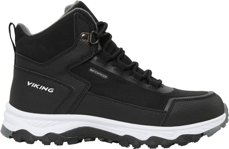 Viking Akkarvik L Mid WP Kinder Sneaker, Schwarz/Grau, 34, Kinderschuhe von Viking