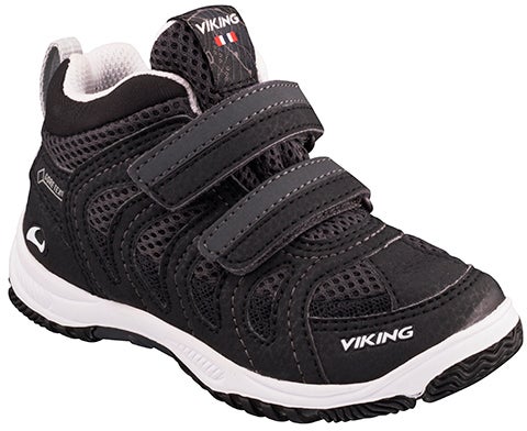 Viking Castor Mid GTX Kinder Sneaker, Schwarz/Grau, 20, Kinderschuhe von Viking