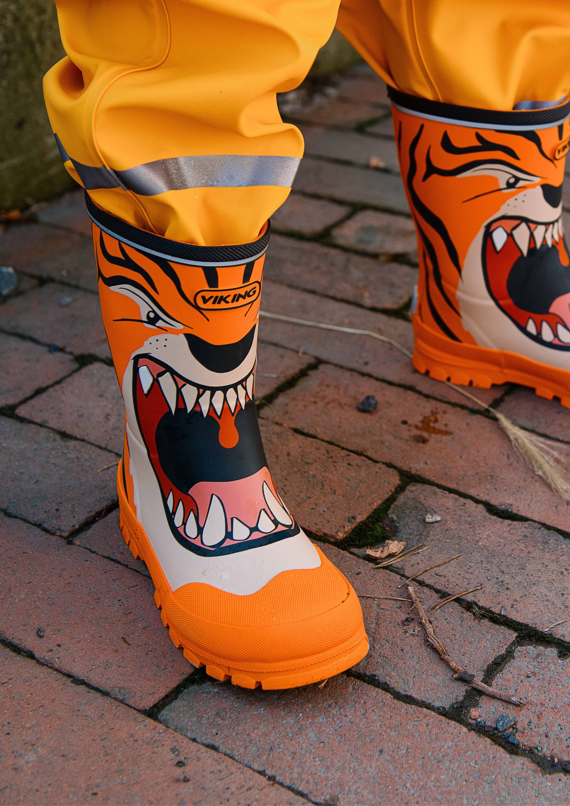 Viking Jolly Print Gummistiefel, Orange, 23, Kindergummistiefel, Kinderstiefel, Gummistiefel kinder, Kids von Viking