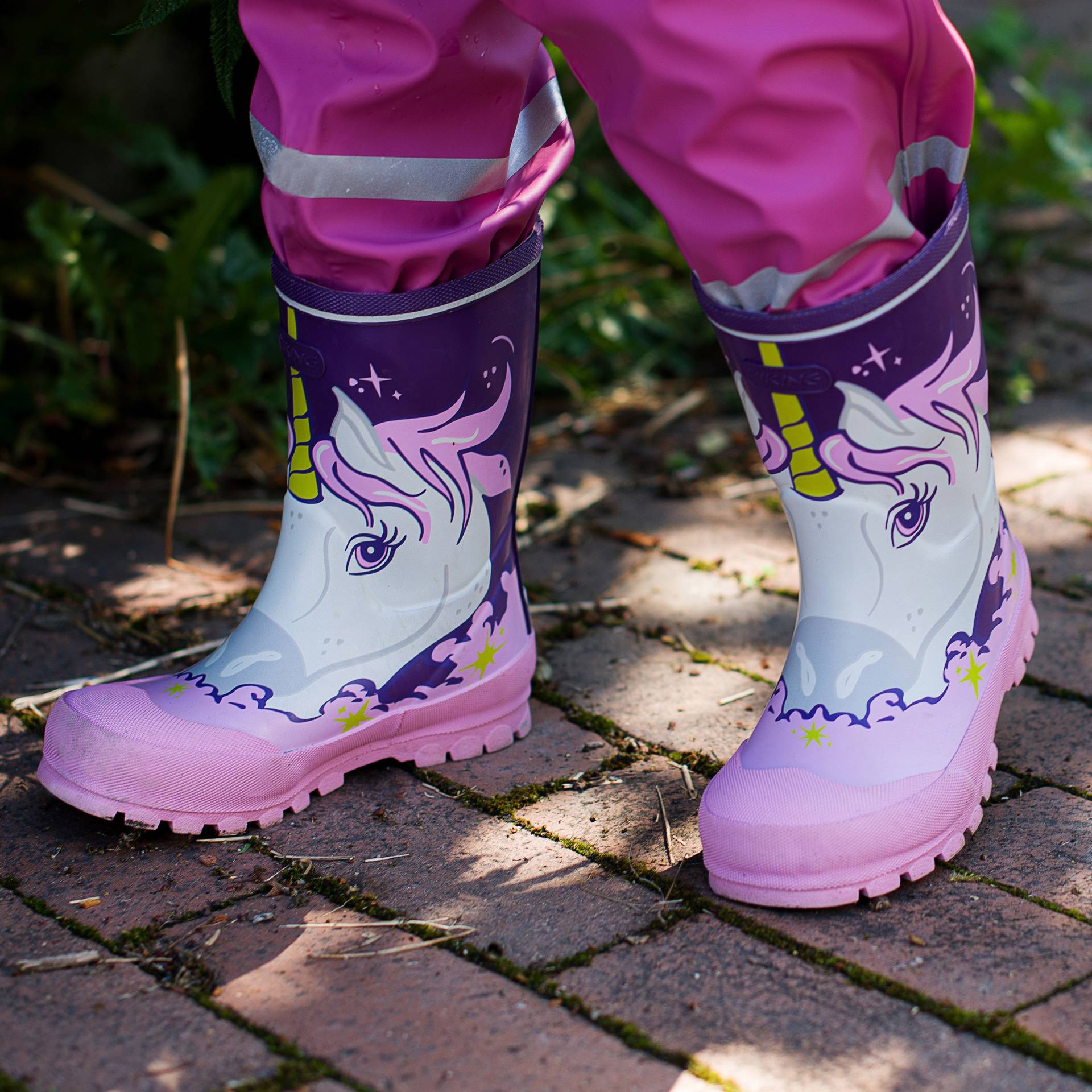 Viking Jolly Print Gummistiefel, Purple, 36, Kindergummistiefel, Kinderstiefel, Gummistiefel kinder, Kids von Viking