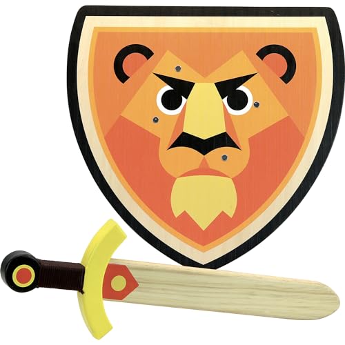 Vilac 2962 Bouclier et Épée Lion Set kampfaxte, bunt von Vilac