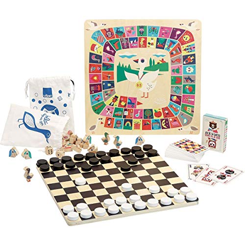 Vilac 7609 Grand Coffret Multi-Jeux P, Arrhenius Set Klassische Brettspiele aus Holz Ingela P.Arrhenius, bunt von Vilac