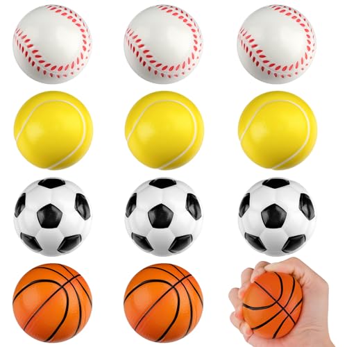 Vilomdur 12 Stück Antistressball für Kinder Stressball,Anti Stress Bälle,Squishy Spielzeugball,Anti Stress Spielzeug für Kinder Erwachsene Anti Stress Geschenke zum Angst Abbauen und Beruhigung von Vilomdur